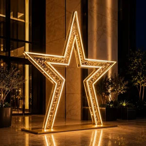 Warm White SAA UL IP65 LED Star Shape Photo Spot for Hotel Garden Night Landscaping Decor Star Arch Motif Light