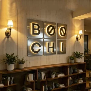 Waterproof 304 Stainless Steel 3D Halo Illuminated Signage Wall LED Backlit Light up Logo Sign Metal Halo Lit Channel Letters