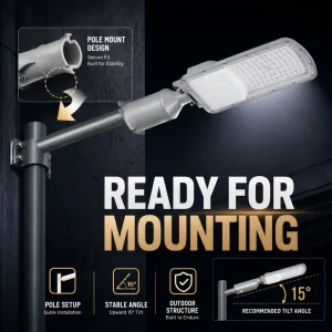 Waterproof AC Outdoor Aluminum Alloy LED Street Light 100W 150W 200W IP65 Custom Street Lamp Road Parking Lot Public Lighting