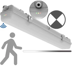 Waterproof Emergency Batten Light IP65 with Sensor Vapor Tight LED Luminaria Underground Garage Subway Light Fitting CE SAA