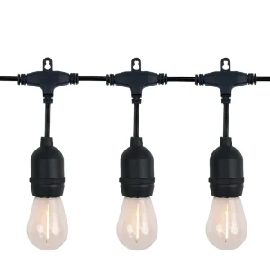 Waterproof Flat LED Outdoor String Lights IP65 Commercial Grade Patio Decoration Warm White