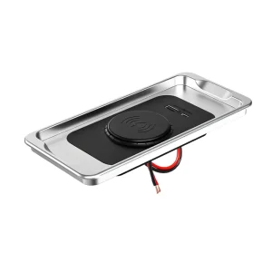 Waterproof Flush Mount 15W Car Phone Wireless Charging 12V 24V Bus Seat Car Magnetic Wireless Charger With USB A QC Type C PD