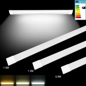 Waterproof Full PC Cover Tri Proof LED Batten with Linear LED Light and Arc PC Diffuser for Garages