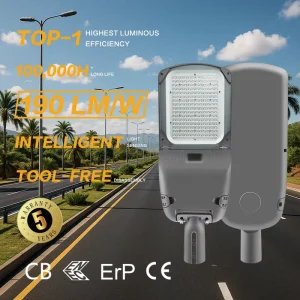 Waterproof IP65 IK10 Anti Vandal Aluminum Housing AC Outdoor Road LED Street Light with High CRI 70 90