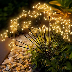 Waterproof IP65 LED Solar Garden High Brightness Warm White Swaying Starburst Outdoor Yard Patio Walkway Christmas Decoration