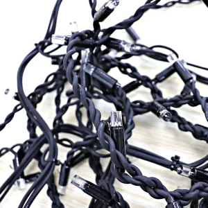 Waterproof IP67 Rated 220V Black Wire LED Icicle String Lights Outdoor Commercial Christmas Street Lights