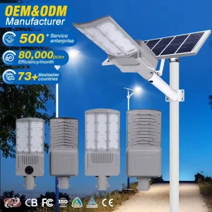 Waterproof Ip66 Outdoor Street Lighting Die cast Aluminum 100watt 150watt Separate Led Solar Road Light