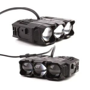 Waterproof LED Auxiliary Light 3 Lens Car Grille Light 6500K White 3000K Amber 116W Front Grill Lights for Car