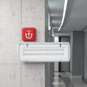 Waterproof LED IP65 Exit Sign Light Emergency Lighting Li ion Battery 3 Hours Emergency Time White Light for Indoor Outdoor Use