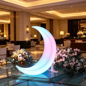 Waterproof Modern LED Moon Night Lamp APP Control 16 Colors Solar USB Dual Charging Wall Ornament for Party Bedroom Wedding