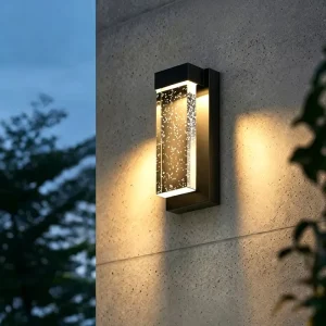Waterproof Outdoor Wall Lamp for Villa Exterior Courtyard Terrace Balcony Corridor with Crystal Detail for Lighting