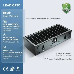 Waterproof Solar LED Wall Lamp 900 Lumens Motion Sensor Outdoor Lighting for Balcony Patio Garden