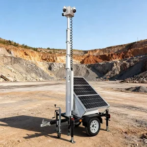 Waterproof Solar Security Trailer with PTZ Camera 6m Mast All-in-One Solution for Parking Lot Outdoor Event Monitoring