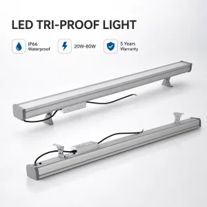 Waterproof Tri-Proof LED Light for Workshop Factory & Parking Lot Linear Lighting for Outdoor Usage LED Architectural Lighting