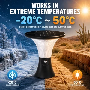 Weatherproof 360° Glow Solar Garden Pillar Light with 3 Years Warranty Soft Glow for Outdoor Yard Driveway