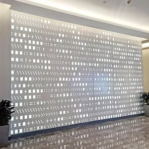 Weatherproof Perforated Aluminum Luminous Panel LED Lighted Facade Cladding For Shopping Mall Hotel Office Building Decoration