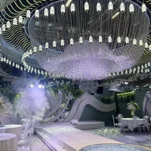 Wedding Ceiling Hanging Pendant Light Large Crystal Chandelier for Wedding Hall
