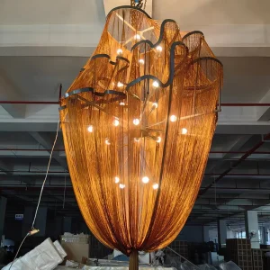 Wedding Decoration Elegant Customizable Luxury Chandelier Modern Chandelier Tassel Fabric Chain Pendant Light