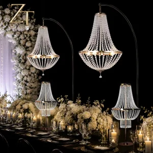 Wedding Hall Chandelier Trade Luxury Crystal LED Modern Pendant Light Gold 360 Beam Angle High Brightness