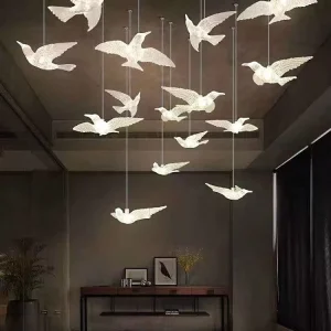 Wedding Props Luminous Transparent 10heads Bird Chandelier Wedding Stage Venue Layout Decorative Lights