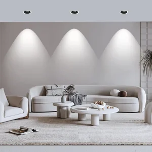 White Black Anti Glare Recessed COB LED Downlight Aluminum Heat Sink Ceiling Spotlight for Hotel Commercial Project