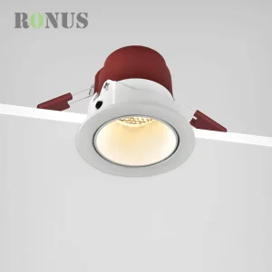 White Reflector Adjustable 10W Luminaire 9W Anti Glare COB Downlight Recessed Ceiling LED Down Light