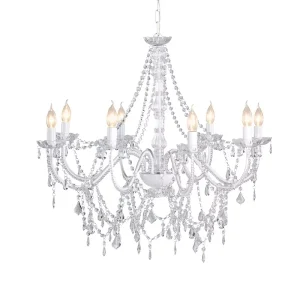 White Wedding Pendant Light for Living Room Home Decor Modern Lamp Acrylic Indoor Luxury Crystal Chandeliers Light