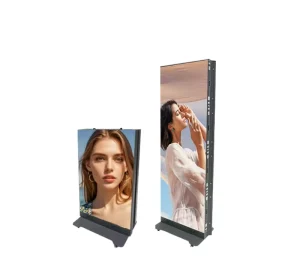 WiFi 4G Controlled P1.86 Fine Pitch Foldable Floor Standing LED Advertising Screen Animation Low Maintenance IP44 Rated Elevator
