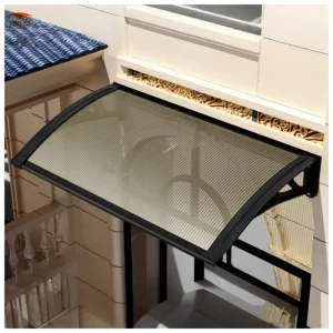 Window Door Awning Canopy Stainless Steel Frame UPF 50+ UV Protection Windproof Waterproof Outdoor