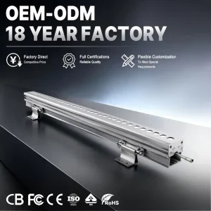 Wire Channel Anti Glare Baffle IP65 Aluminum DC24V 36 LEDs Wall Washer Light 36W 1000mm for Facade Architecture CXL ZS36 M1 C1