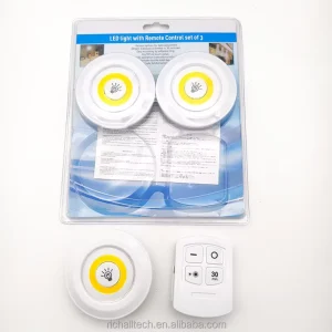 Wireless COB Back Stick Battery Operated Closet Wall Lamp Dimmable Mini LED Under Cabinet Light with Remote Control