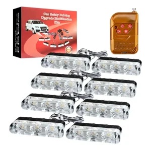 Wireless Remote Control 12V 24V IP65 Waterproof LED Front Deck Grille Flash Warning Light Daytime Running Light