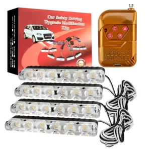 Wireless Remote Control 12V LED Front Deck Grille Flash Warning Light Daytime Light + Remote Control
