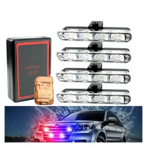 Wireless Remote Control 12V LED Front Deck Grille Flash Warning Light Daytime Light + Remote Control