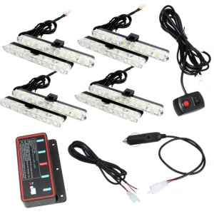 Wireless Remote Control 12V LED Front Deck Grille Flash Warning Light Daytime Light+remote Control