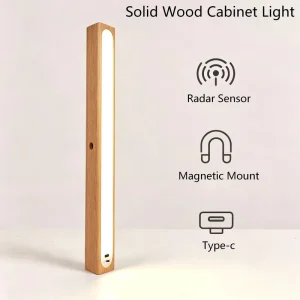 Wood Wardrobe Light Strip Type C Charging Under Cabinet LED Lighting Magnetic Sticker Installation 3000K Warm White Cabinet Light