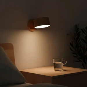 Wooden Colored LED Wall Sconce Rechargeable Magnetic Wall Sconce Touch Control Night Light Wall Sconce Light Indoor Wall Light