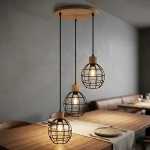 Wooden Pendant Light Wooden Chandelier Vintage Light Wood Living Room Bedroom Led Pendant Light