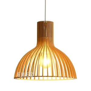 Wooden Wood Pendant Light Modern Nordic Hanging Chandelier for Living Room Bedroom Dining Room Restaurant Model RT0045