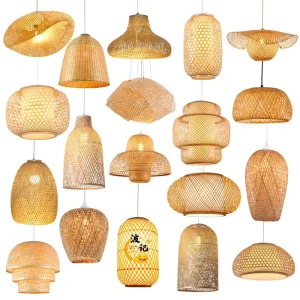 Woven Bamboo Light Shade Bamboo Rattan Lamp Tall Bamboo Lamp