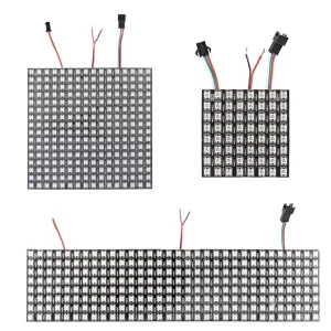 Ws2812b 8*8 8*32 16*16 5V RGB Full color PVC LED Flexible Pixel Panel Addressable Programmable Decoration