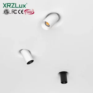 XRZLux ETL FCC Listed Trimless Recessed Lighting Architectural Gypsum Spotlight 40° Adjustable LED Downlight for Luxury Homes