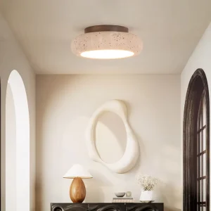 Yellow Cave Stone Home Entrance Corridor Ceiling Lamps Marble Design Modern Round Indoor Led Ceiling Lights