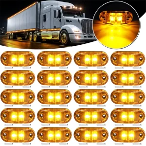 Yellow Color Pack of 20PCS Surface Mount 12V Led Side Marker Running Light for Truck Trailer RV Campers Motorhome