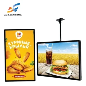 ZHIGUANG Custom Indoor Portable Ultra Slim Double Sided Aluminum Tempered Glass Rectangle LED Light Box Sign Poster Advertising