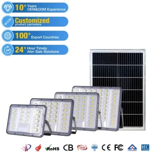 ZY Customized Solar Outdoor Flood Light Super Bright 260lm w 6000K Waterproof Aluminum Solar Street Light for Industrial Factory