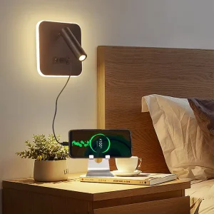 Zhongshan Hospitality Indoor Rotate Hotel Bedroom Reading Lamp Black Aluminum Wall Light Bedside Modern Led Wall Lamp for Hotel