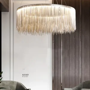 Zhongshan Luminaire Tassel Chandelier LED Chrome Dimmable for Duplex Buildings Villas Living Rooms Dining Rooms Bedrooms Pendant