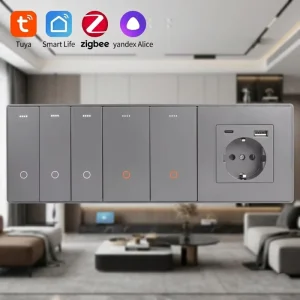 Zigbee Durable ABS Smart Wall Panel with Multi-scene Dimming Control for European Commercial Lighting