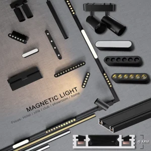 Zigbee Smart Dimmable 48V 6mm Track Light System Adjustable Aluminum Housing Magnetic LED Track Spot Light